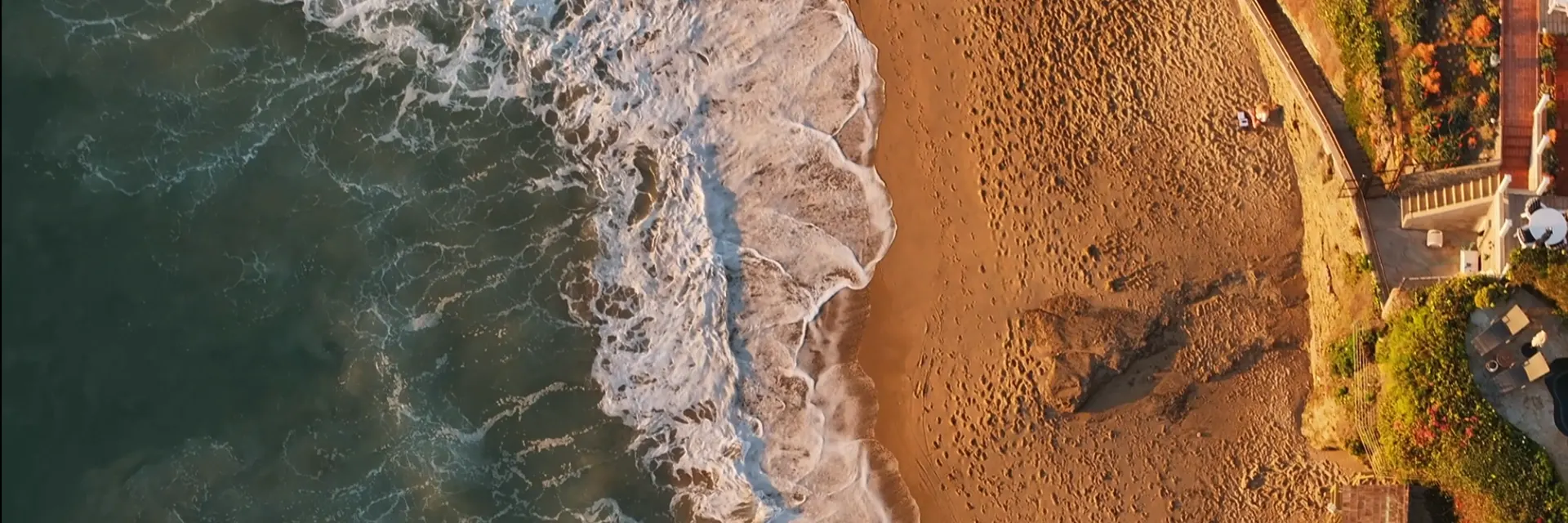 Waves crashing on a shore